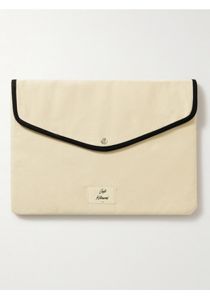 Café Kitsuné - Logo-Appliquéd Cotton-Canvas Laptop-Case - Men - Neutrals