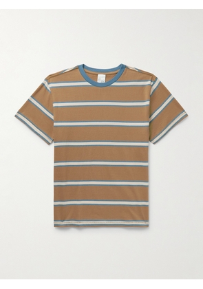 Nudie Jeans - Leffe Striped Slub Cotton-Jersey T-Shirt - Men - Brown - XS