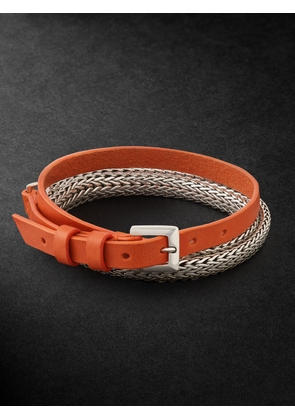 John Hardy - Icon Silver and Leather Wrap Bracelet - Men - Orange