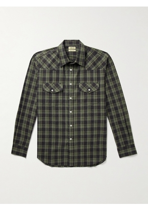 De Bonne Facture - Camargue Checked Brushed Cotton-Flannel Shirt - Men - Green - S