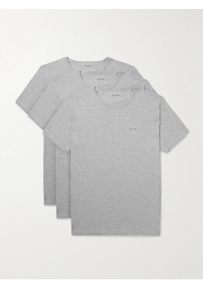 Paul Smith - Three-Pack Logo-Print Organic Cotton-Jersey T-Shirts - Men - Gray - S