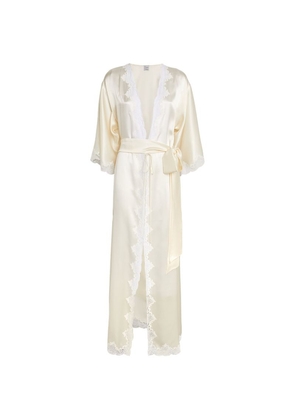 Carine Gilson Silk Lace-Detail Long Robe