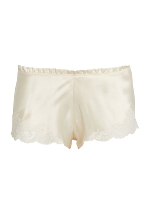 Carine Gilson Silk Lace-Detail Floaty Shorts
