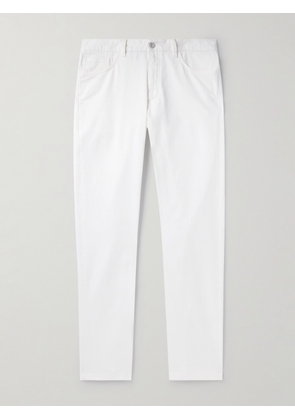Zegna - Leather-Trimmed Straight-Leg Jeans - Men - White - UK/US 30