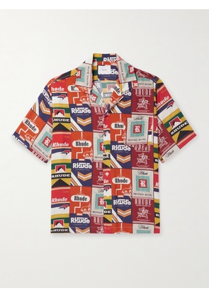 Rhude - Cigaretta Camp-Collar Printed Silk-Twill Shirt - Men - Red - XS