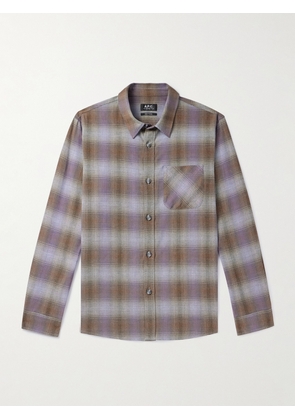 A.P.C. - Trek Checked Cotton-Flannel Shirt - Men - Gray - XS