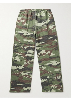 Acne Studios - Camouflage-Print Organic Cotton-Jersey Wide-Leg Trousers - Men - Green - S