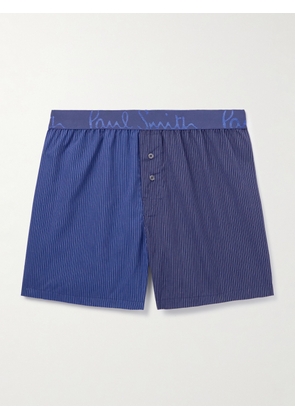 Paul Smith - Striped Colour-Block Jersey Boxer Shorts - Men - Blue - S