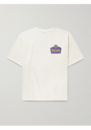 Rhude - Logo-Print Cotton-Jersey T-Shirt - Men - White - XS