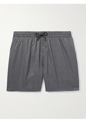Agnona - Straight-Leg Mid-Length Printed Swim Shorts - Men - Gray - S