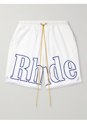 Rhude - Straight-Leg Logo-Print Nylon Drawstring Shorts - Men - White - XS
