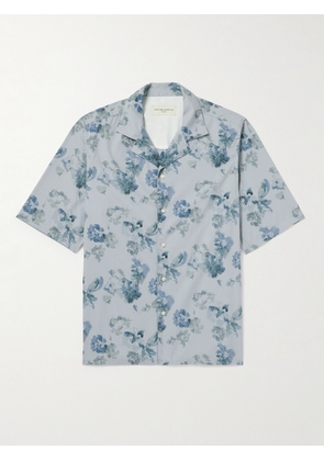Officine Générale - Eren Camp-Collar Floral-Print Cotton-Poplin Shirt - Men - Blue - XS
