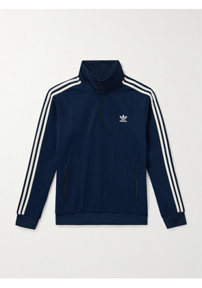 adidas Originals - Pop Trading Company Bauer Striped Logo-Embroidered Jersey Half-Zip Track Jacket - Men - Blue - S