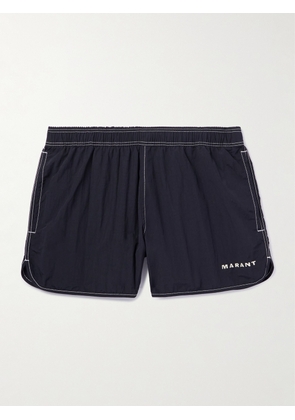Marant - Vicente Straight-Leg Short-Length Logo-Embroidered Swim Shorts - Men - Black - XS