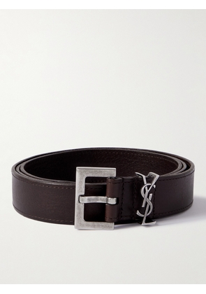 SAINT LAURENT - 3cm Leather Belt - Men - Brown - EU 85