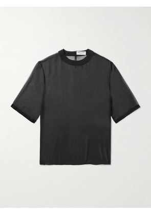 SAINT LAURENT - Silk-Organza T-Shirt - Men - Black - M