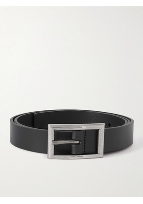 SAINT LAURENT - 3cm Leather Belt - Men - Black - EU 85