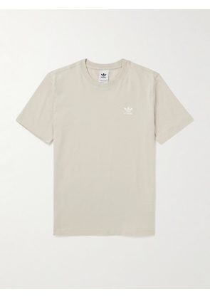 adidas Originals - Essentials Logo-Embroidered Cotton-Jersey T-Shirt - Men - Neutrals - XS