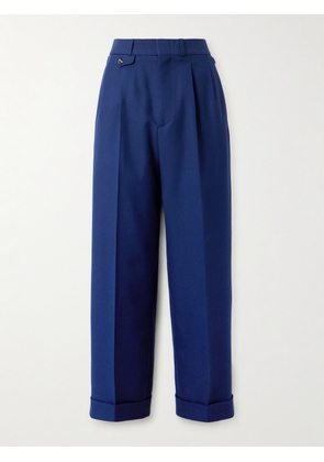 Gucci - Straight-Leg Pleated Twill Trousers - Men - Blue - IT 48