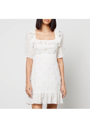 Rixo Camile Floral-Appliquéd Cotton-Gauze Mini Dress - UK 6