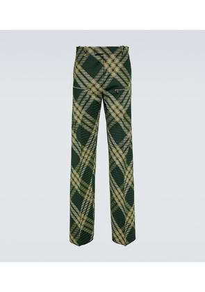 Burberry Checked wool twill straight pants