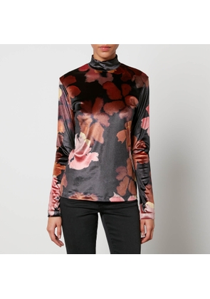 PS Paul Smith Floral-Print Velour Top - S
