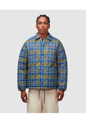 Quilted check tiger coach jacket