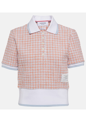 Thom Browne Checked cotton-blend tweed polo shirt