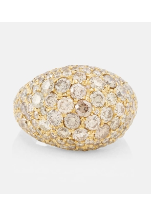 Octavia Elizabeth Champagne Dome 18kt gold ring with diamonds