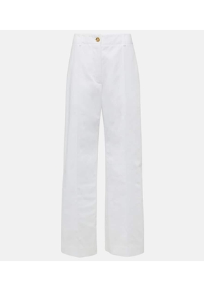 Patou High-rise cotton wide-leg pants