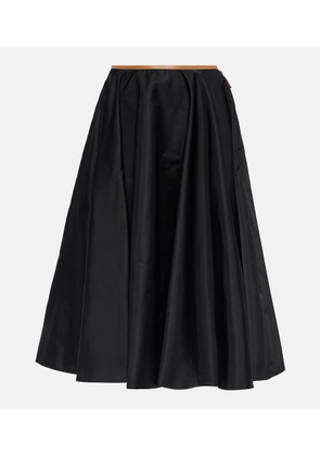 Prada Re-Nylon leather-trimmed midi skirt