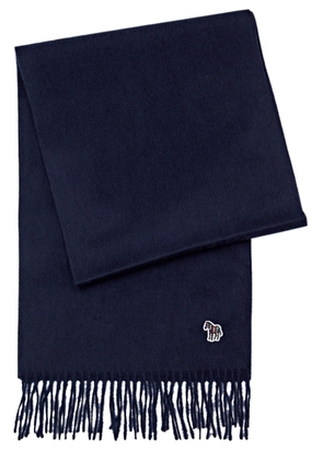 PS Paul Smith Fringed Wool Scarf - Navy