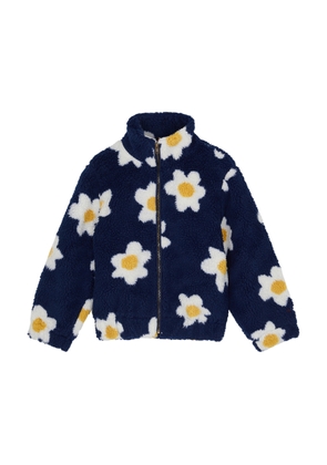 Bobo Choses Kids Big Flower Fleece Jacket - Navy