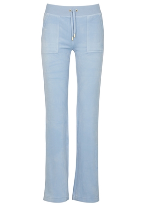 Juicy Couture Del Ray Logo Velour Sweatpants - Light Blue - S (UK8-10 / S)