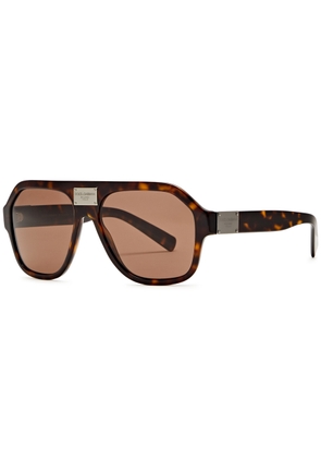 Dolce & Gabbana Aviator-style Sunglasses - Brown Havana