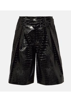 The Frankie Shop Jerkins croc-effect faux leather Bermuda shorts