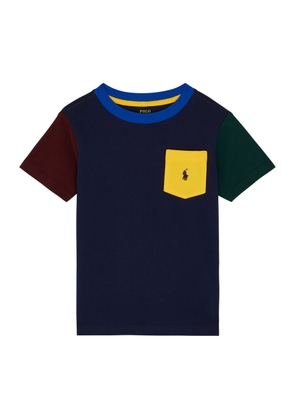 Polo Ralph Lauren Kids Colour-blocked Cotton T-shirt (1.5-6 Years) - Navy - 1.5 Years