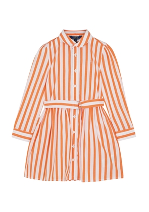 Polo Ralph Lauren Kids Striped Cotton-poplin Shirt Dress (3-6 Years) - Orange - 5 Years