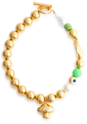 Timeless Pearly Toadstool 24kt Gold-plated Beaded Necklace - One Size