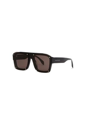 Alexander McQueen Black D-frame Sunglasses, Sunglasses, Black