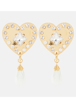 Alessandra Rich Embellished faux pearl clip-on earrings