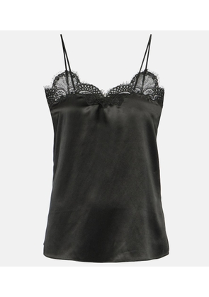 CO Lace-trimmed silk satin camisole