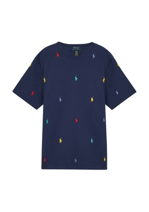 Polo Ralph Lauren Kids Logo-embroidered Piqué Cotton T-shirt (6-8 Years) - Navy - 6 Years