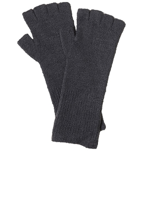 Barefoot Dreams CozyChic Lite Fingerless Gloves In Carbon in Charcoal.