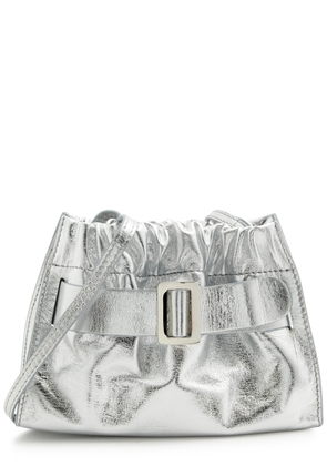 Boyy Scrunchy Metallic Leather Shoulder bag - Silver