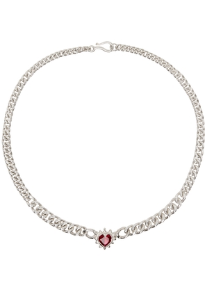 Millie Savage Silver Chained Heart Necklace