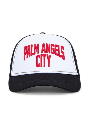 Palm Angels City Cap in Black & Red - Black. Size all.