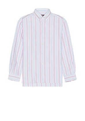A.P.C. Chemise Mathias in Neon Pink - Pink,Blue. Size L (also in M, S, XL).