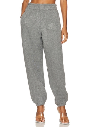 Alexander Wang Glitter Essential Terry Sweatpant in Grey. Size S.