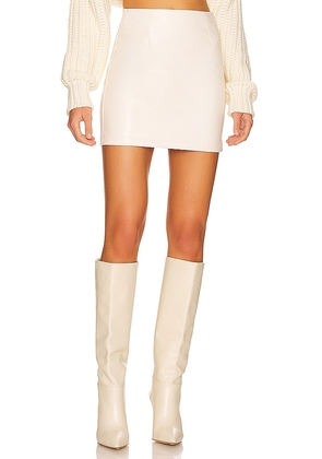LBLC The Label Abby Faux Leather Mini Skirt in Ivory. Size L, M, S.